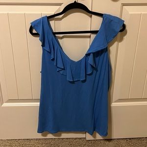 Lilly Pulitzer blue ruffle tank top